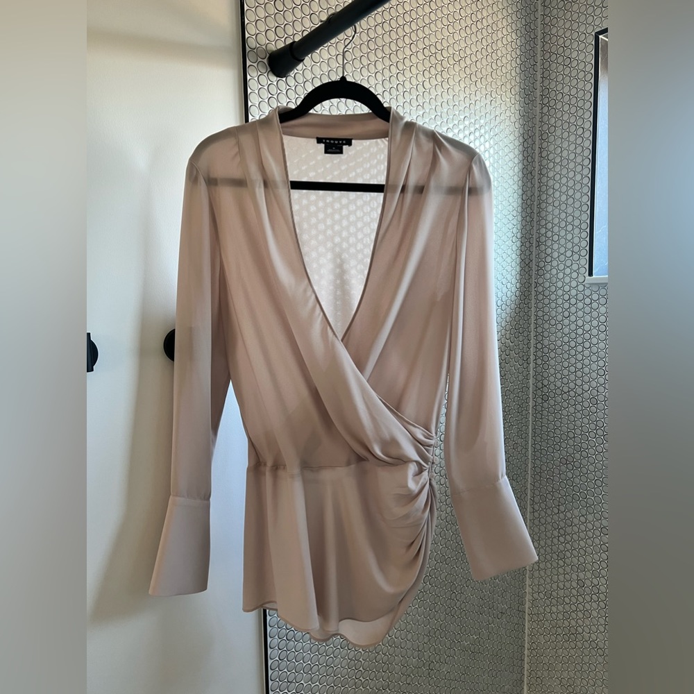 Rose pink draped blouse. Never worn.